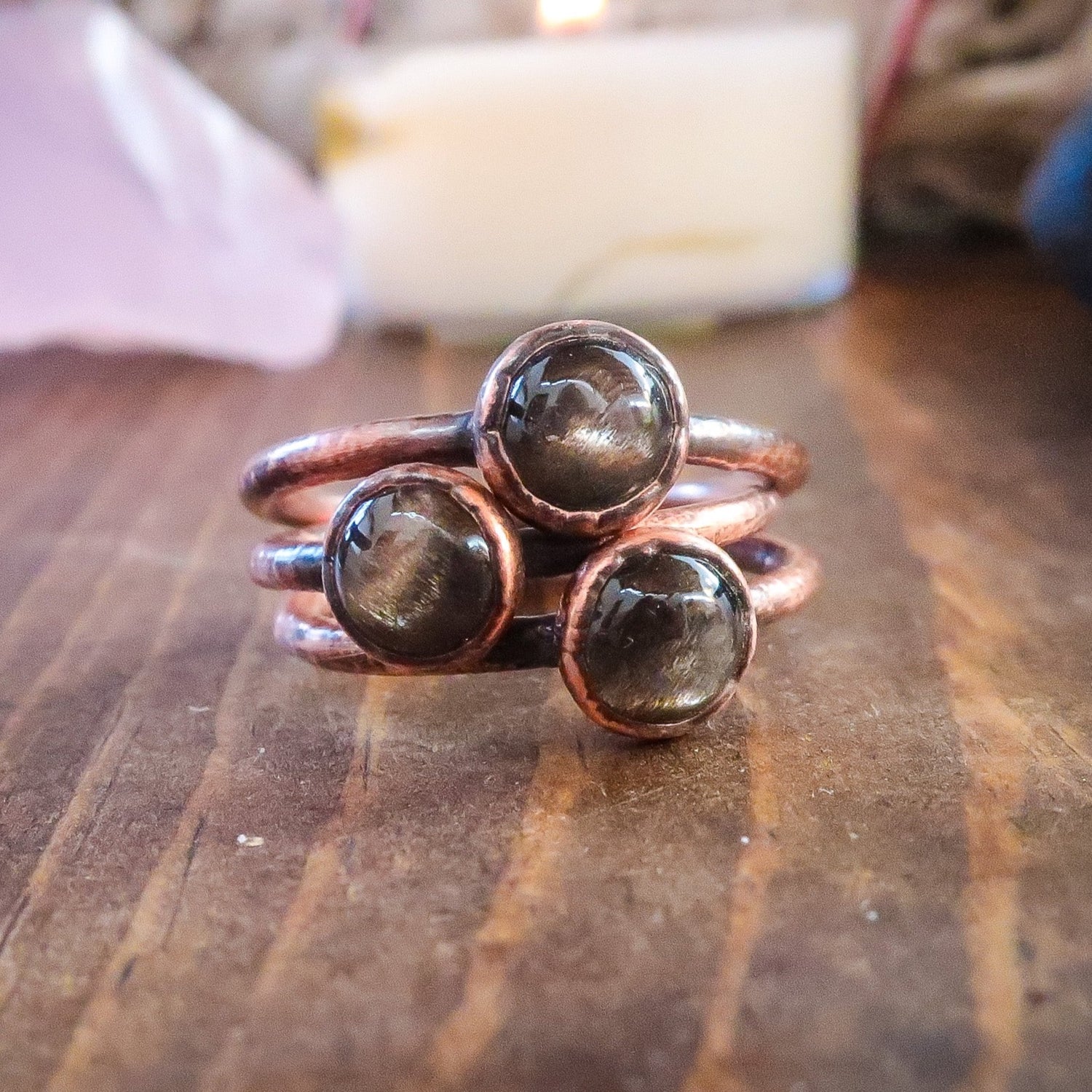 Black Moonstone Ring | Copper | Size 6, 7, 8 - Blackbird & Sage Jewelry