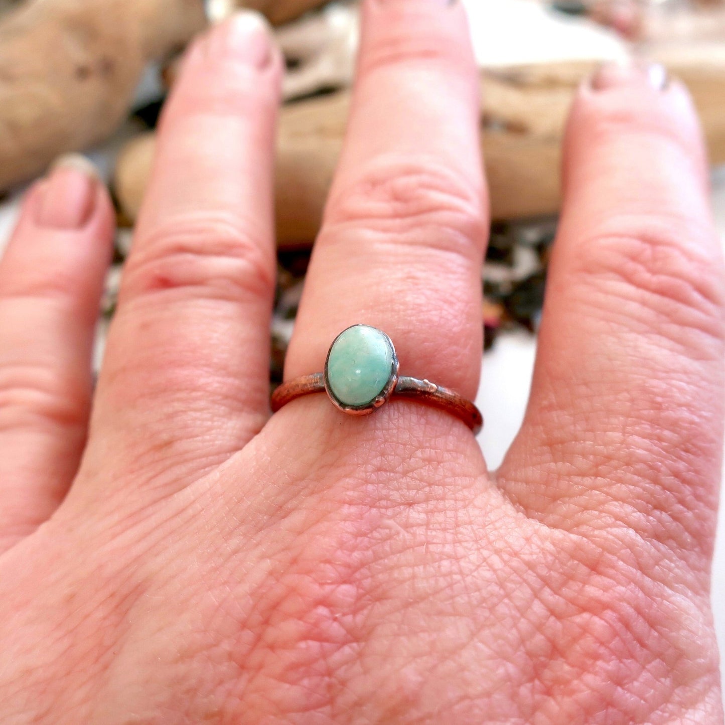 Amazonite Ring | Copper - Blackbird & Sage