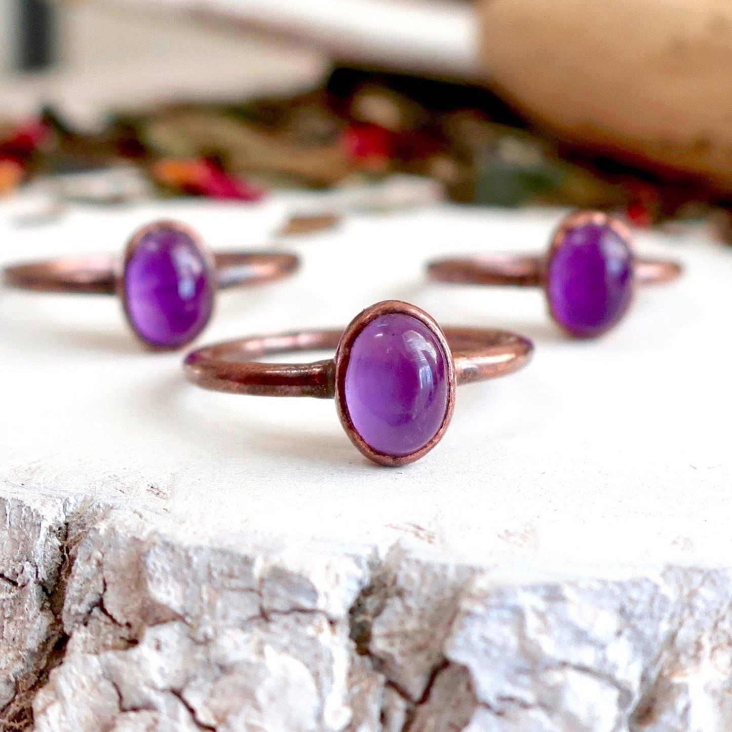 Amethyst Solitaire Ring | Copper - Blackbird & Sage