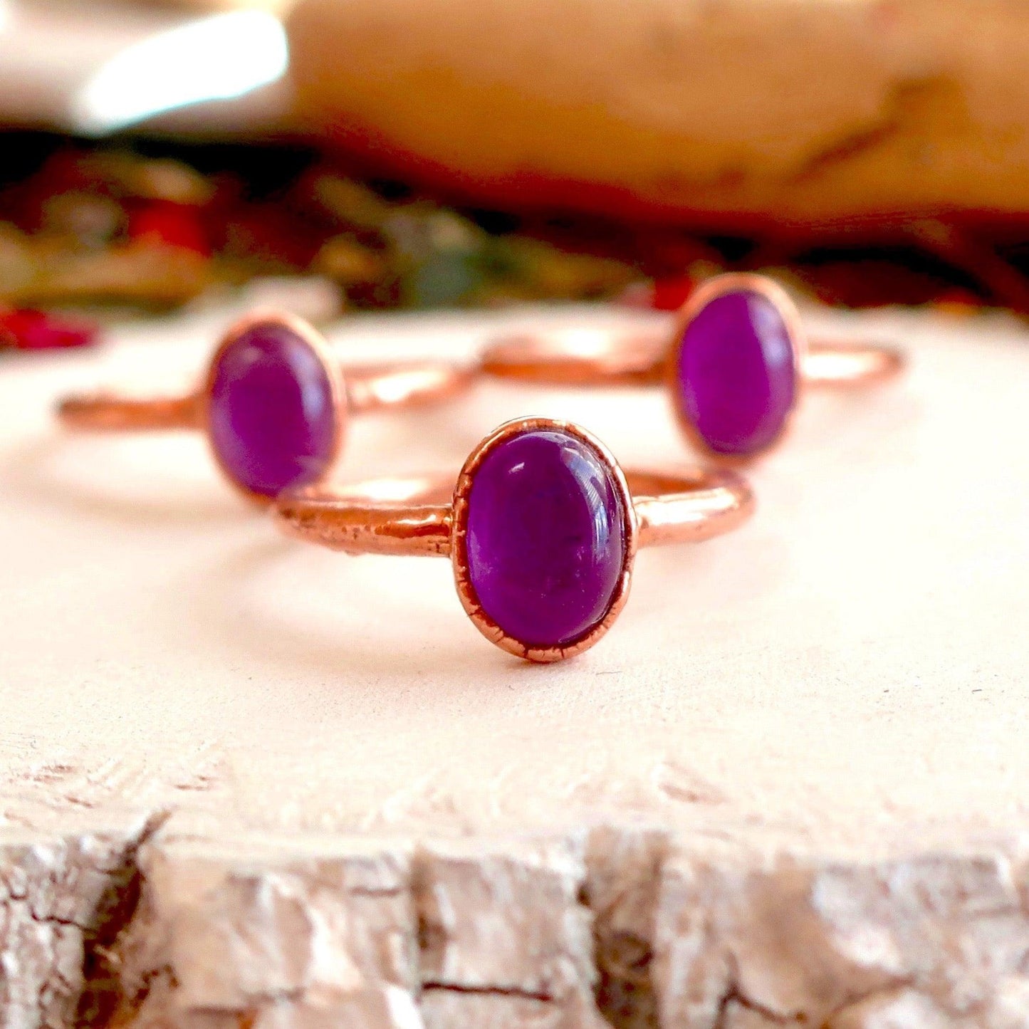 Amethyst Solitaire Ring | Copper - Blackbird & Sage