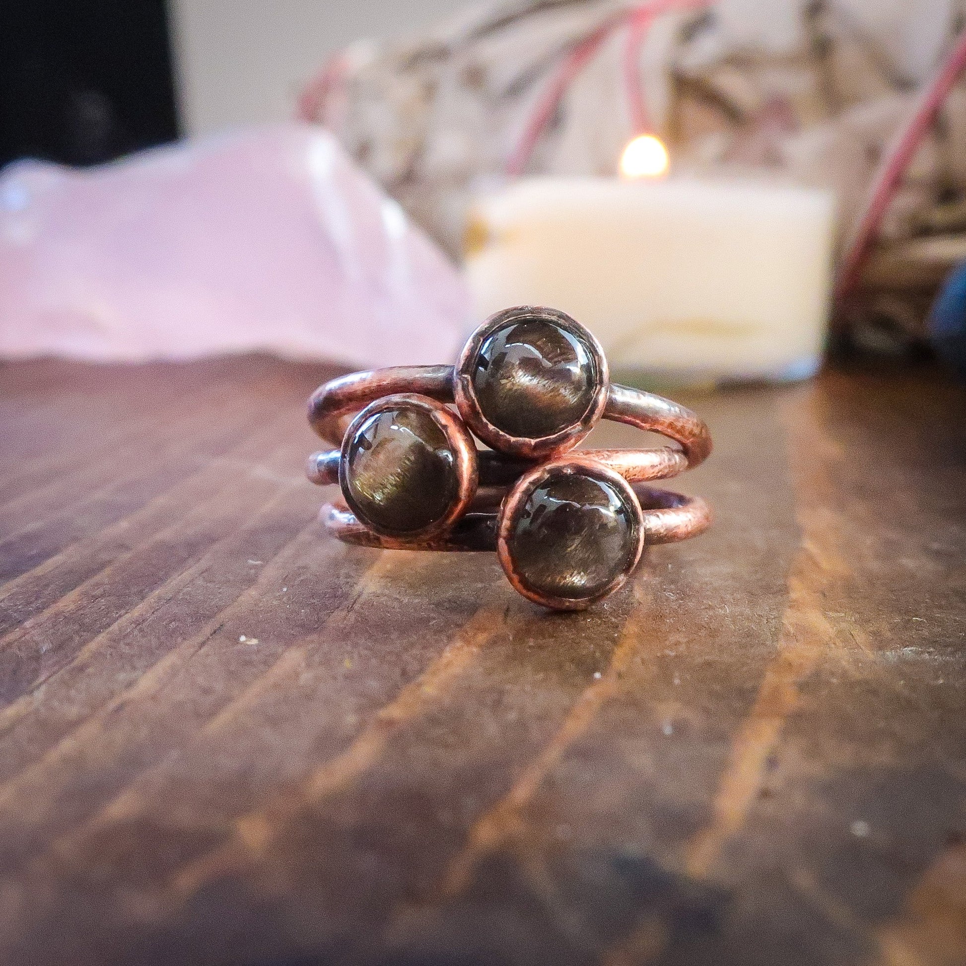 Black Moonstone Ring | Copper - Blackbird & Sage