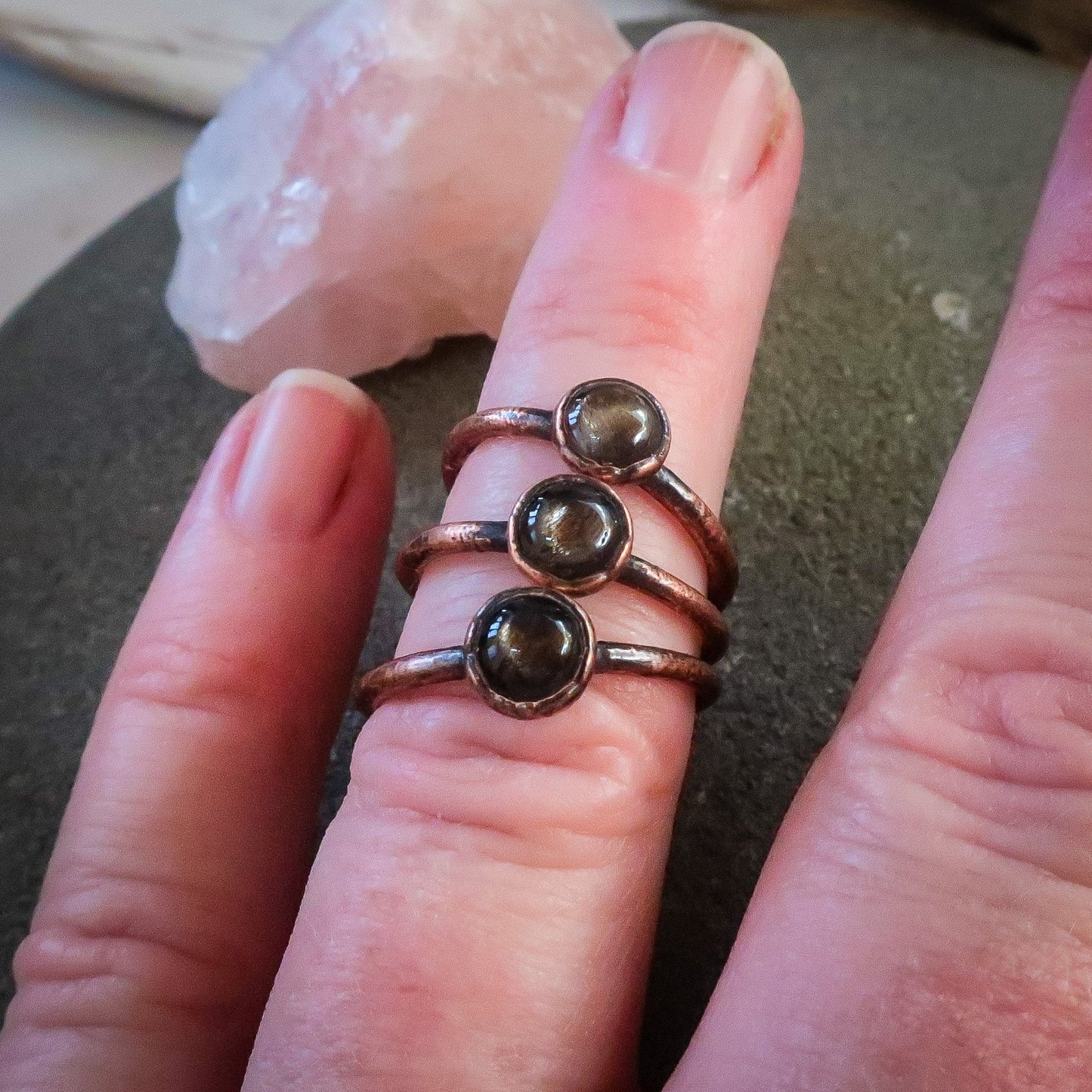 Black Moonstone Ring | Copper - Blackbird & Sage