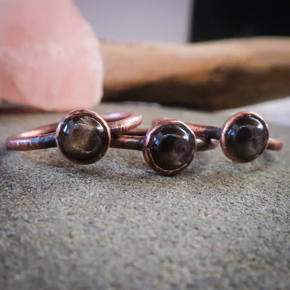 Black Moonstone Ring | Copper - Blackbird & Sage