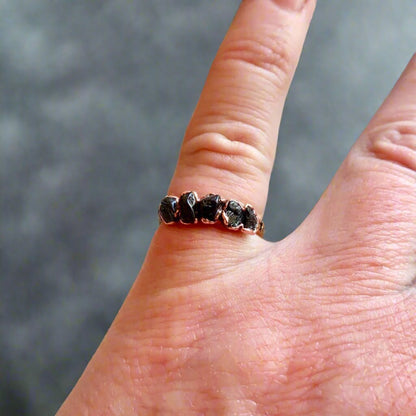 Black Tourmaline Multi Stone Ring | Copper - Blackbird & Sage