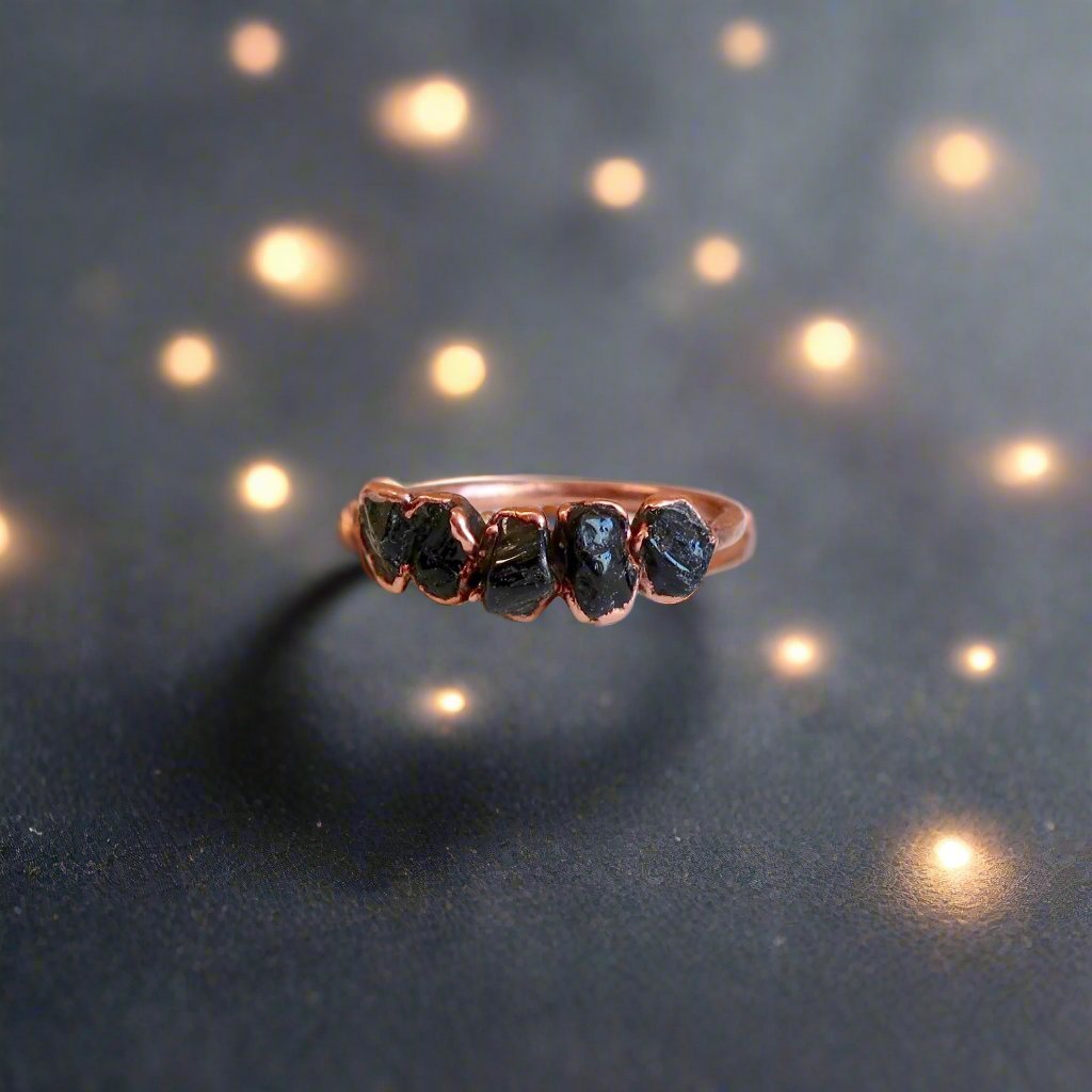 Black Tourmaline Multi Stone Ring | Copper - Blackbird & Sage