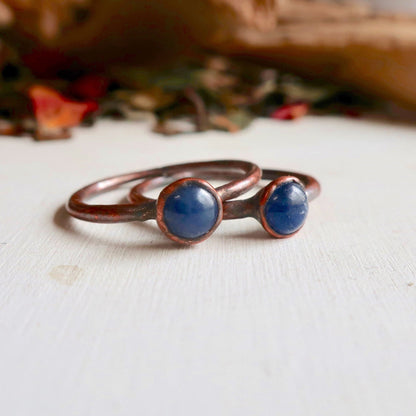 Blue Sapphire Ring | Copper | Size 6, 6.5, 7, 7.5 - Blackbird & Sage