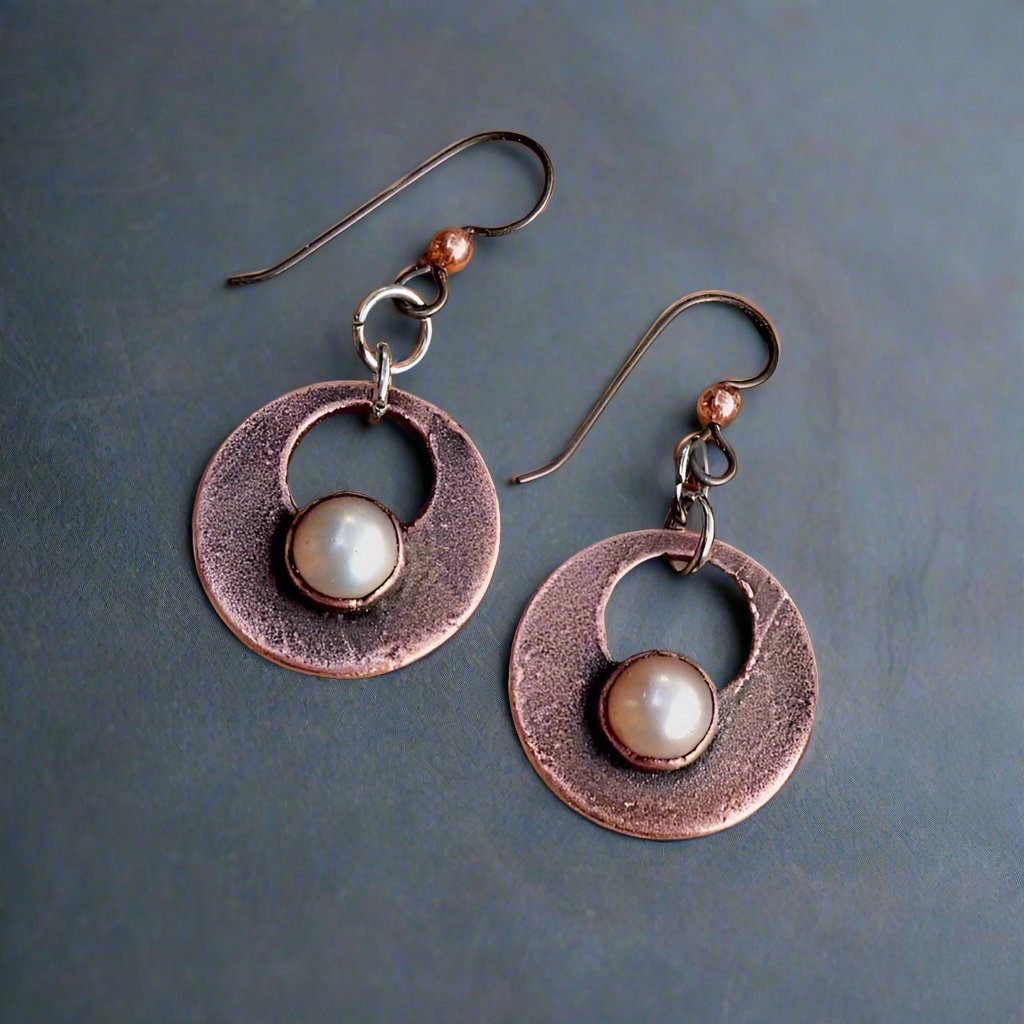 Introspection Pearl Drop Earrings | Copper - Blackbird & Sage