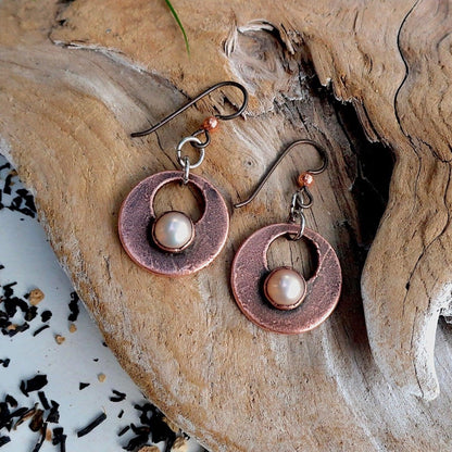 Introspection Pearl Drop Earrings | Copper - Blackbird & Sage