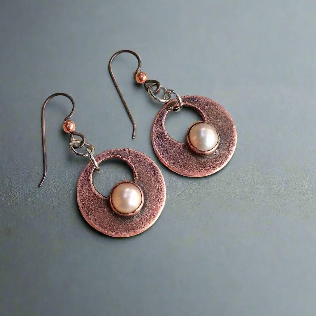 Branch coral cheapest and handforged copper cluster drop earring, dangle earring, African handmade copper bead