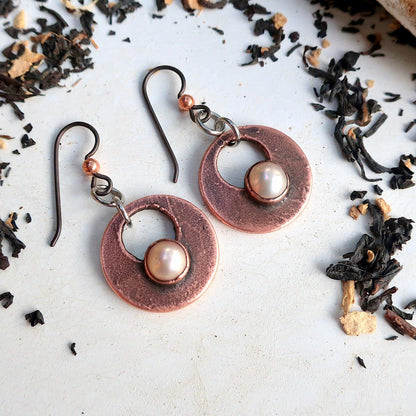 Introspection Pearl Drop Earrings | Copper - Blackbird & Sage