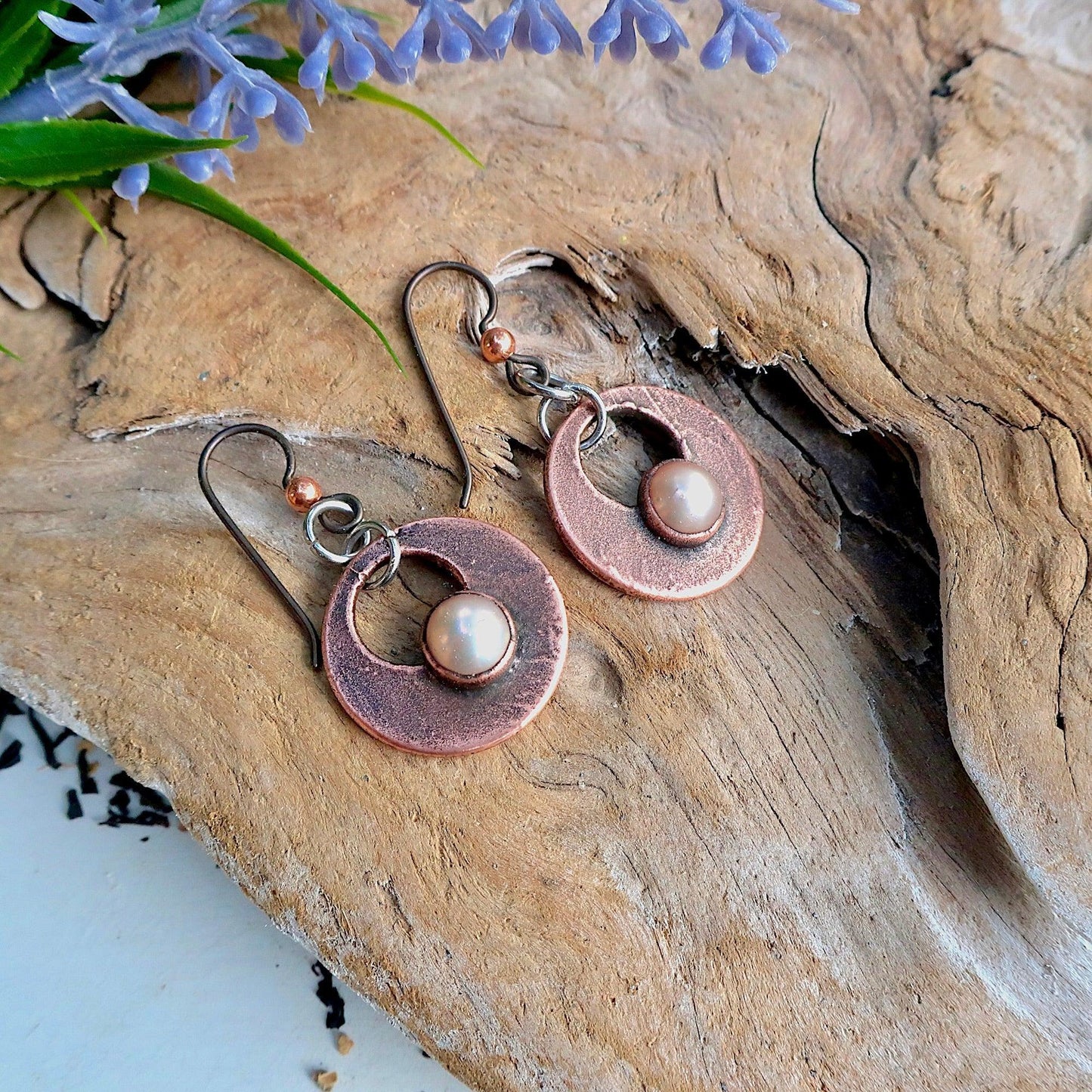 Introspection Pearl Drop Earrings| Copper - Blackbird & Sage