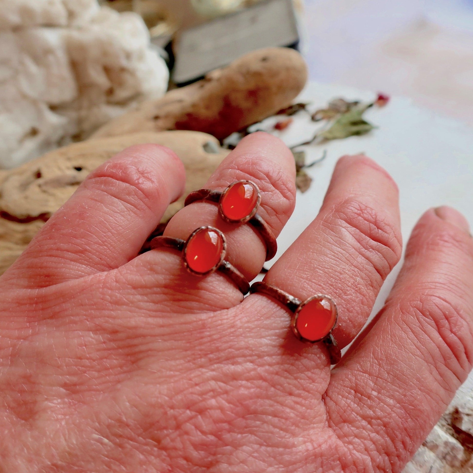 Carnelian Agate Ring - Copper - Blackbird & Sage