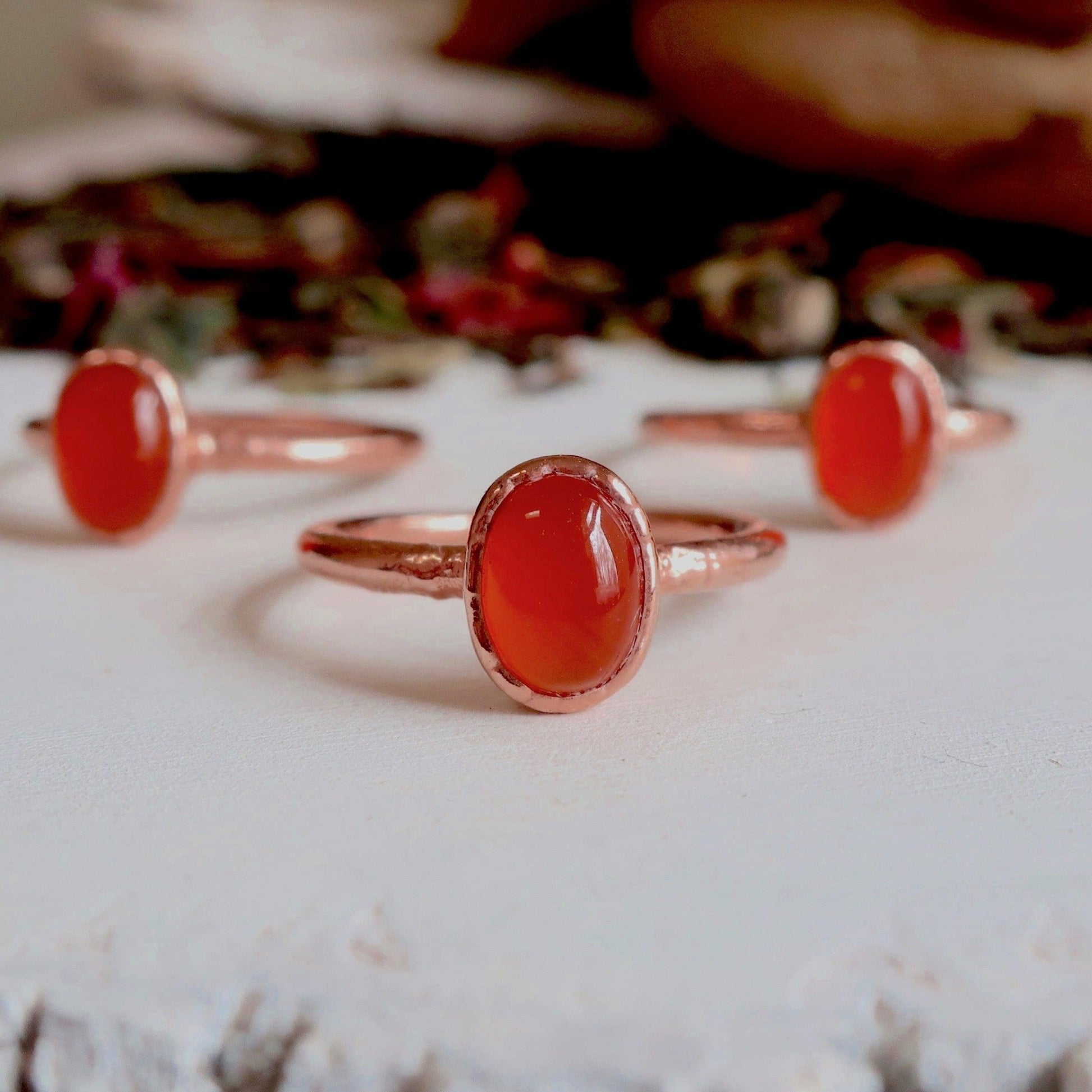 Carnelian Agate Ring - Copper - Blackbird & Sage