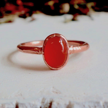 Carnelian Agate Ring - Copper - Blackbird & Sage