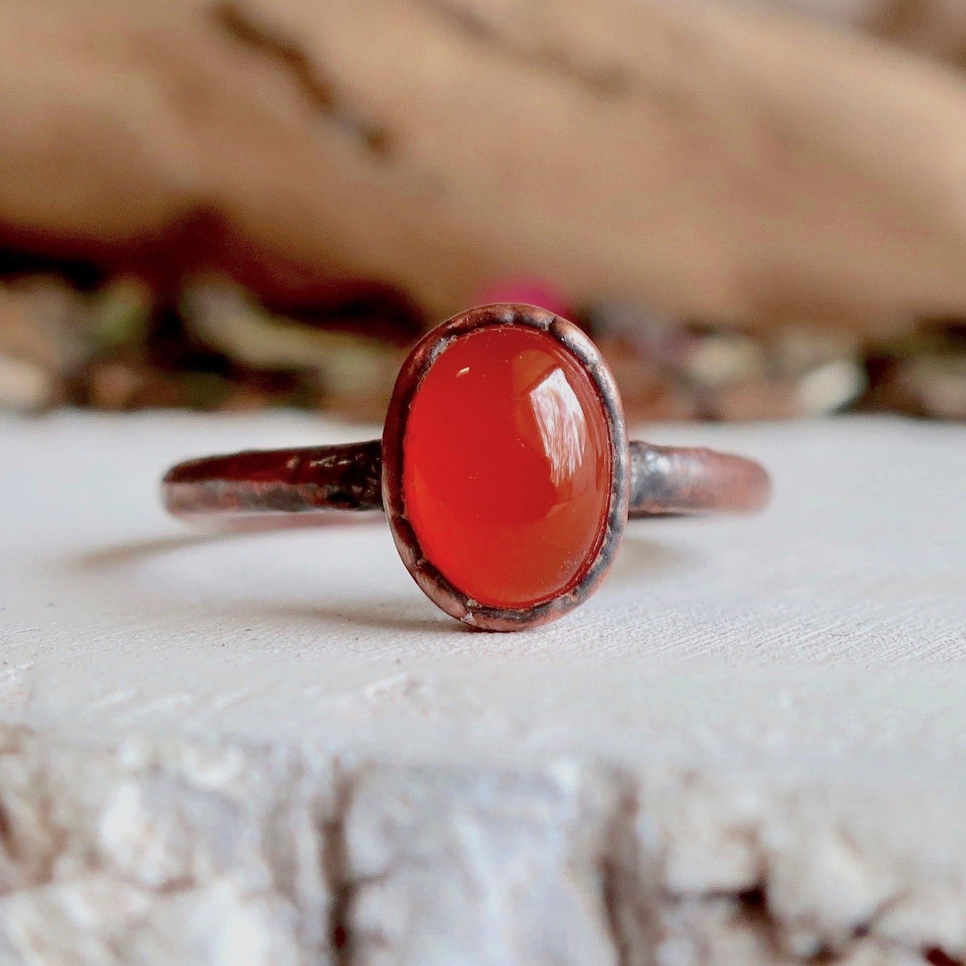 Carnelian Agate Ring - Copper - Blackbird & Sage