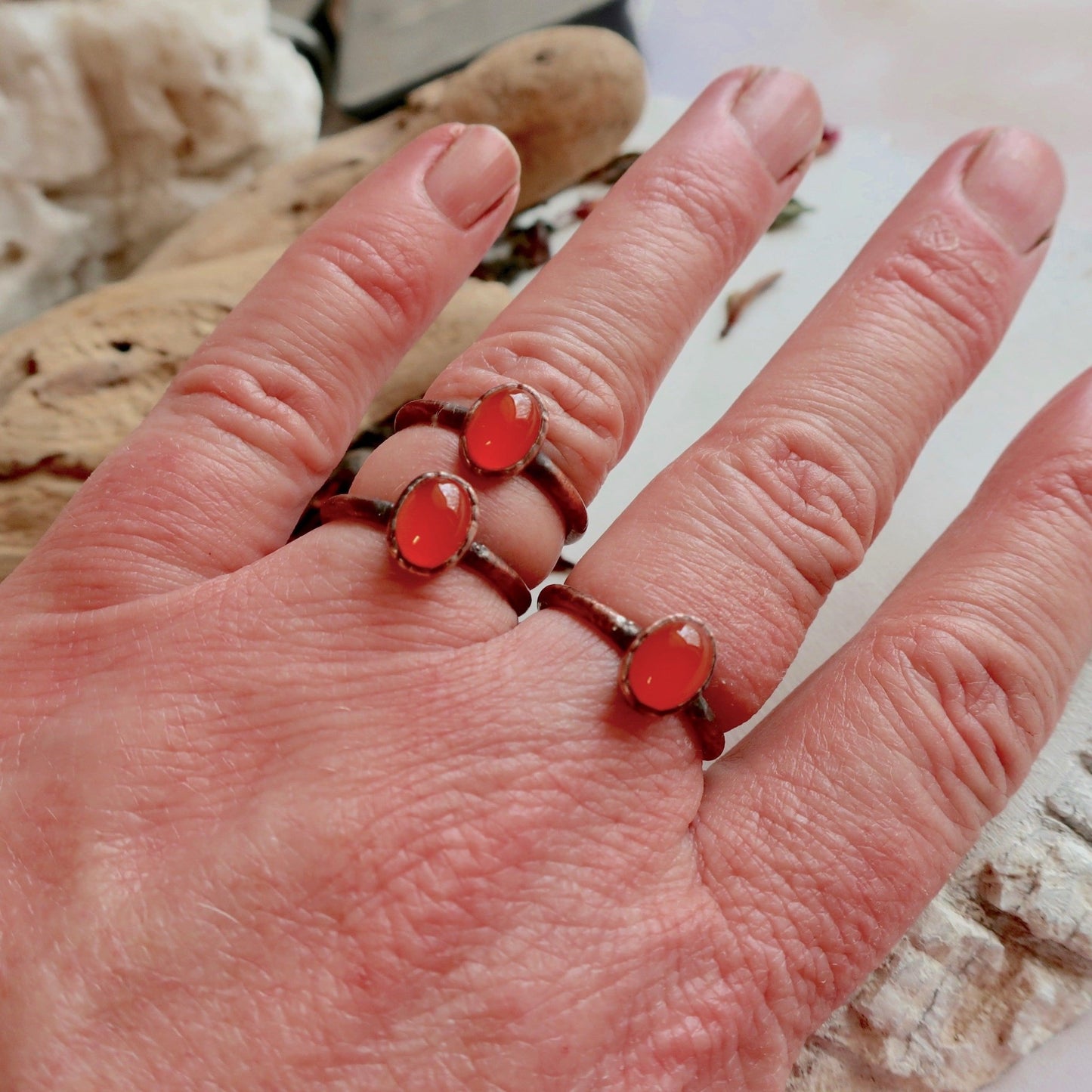 Carnelian Agate Ring - Copper - Blackbird & Sage