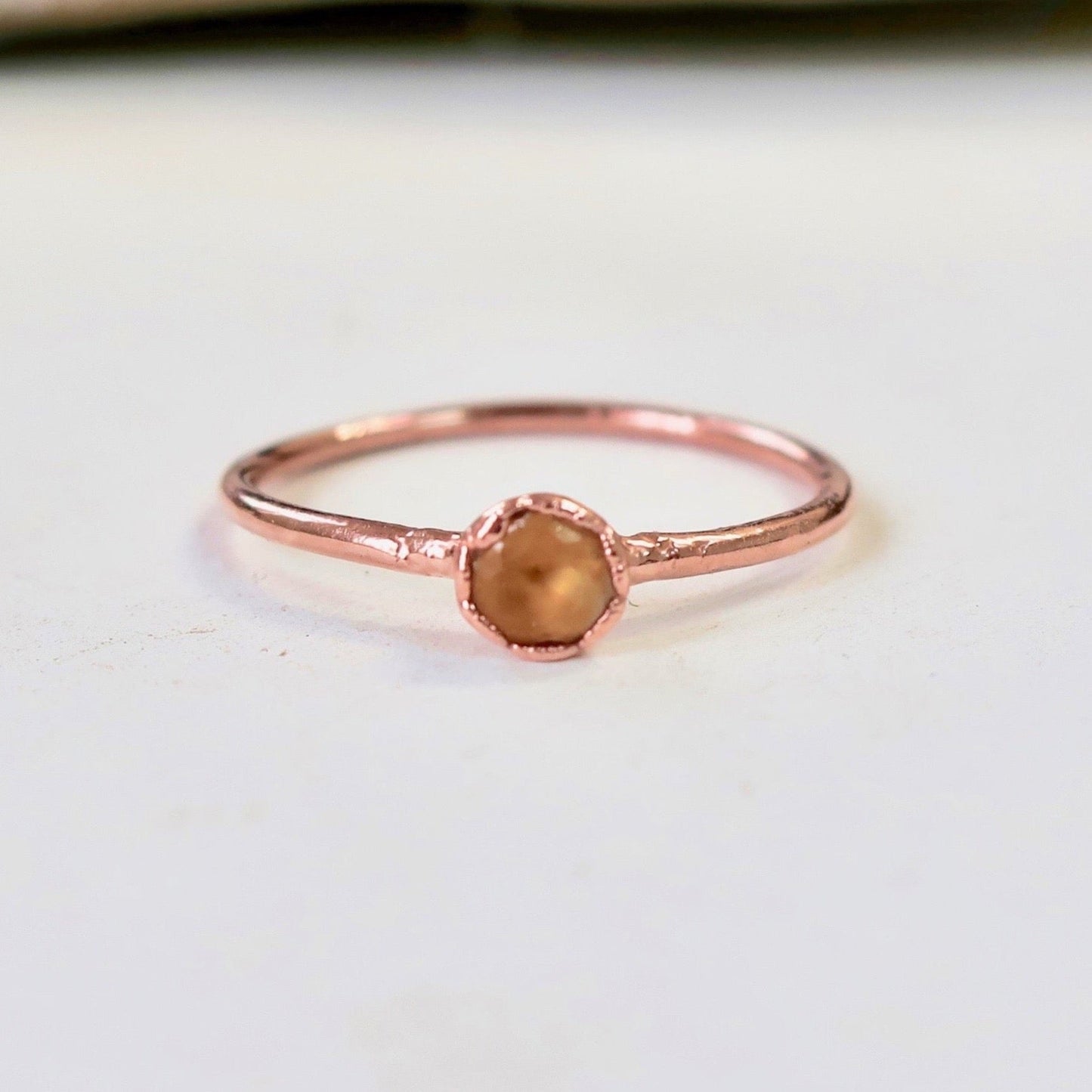 Dainty Citrine Ring | Copper | Size 5 - Blackbird & Sage