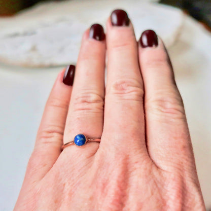 Dainty Lapis Lazuli Ring | Copper - Blackbird & Sage