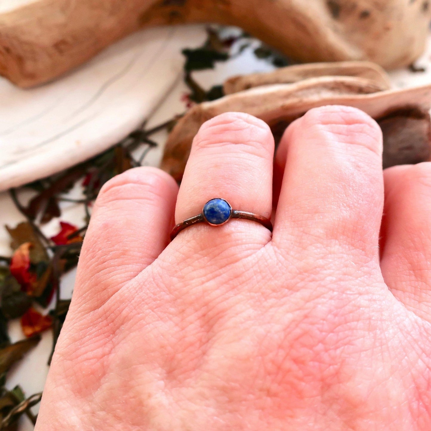 Dainty Lapis Lazuli Ring | Copper - Blackbird & Sage