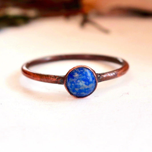 Dainty Lapis Lazuli Ring | Copper - Blackbird & Sage