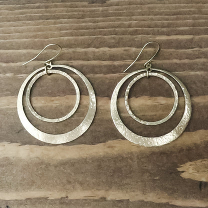 Full Circle Earrings | Hand Hammered Brass - Lotus Moon Atelier by Blackbird & Sage