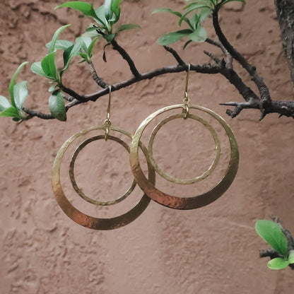 Full Circle Earrings | Hand Hammered Brass - Lotus Moon Atelier by Blackbird & Sage