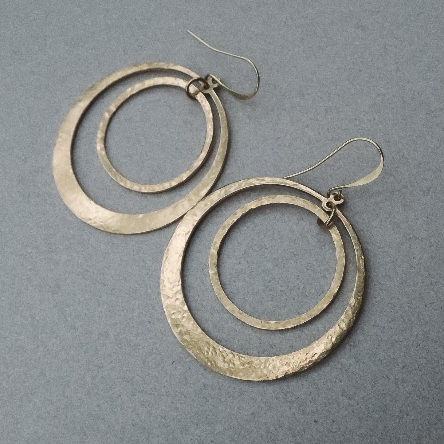 Full Circle Hoop Earrings | Hand Hammered Brass - Lotus Moon Atelier by Blackbird & Sage