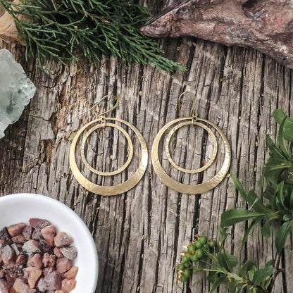 Full Circle Earrings | Hand Hammered Brass - Lotus Moon Atelier by Blackbird & Sage