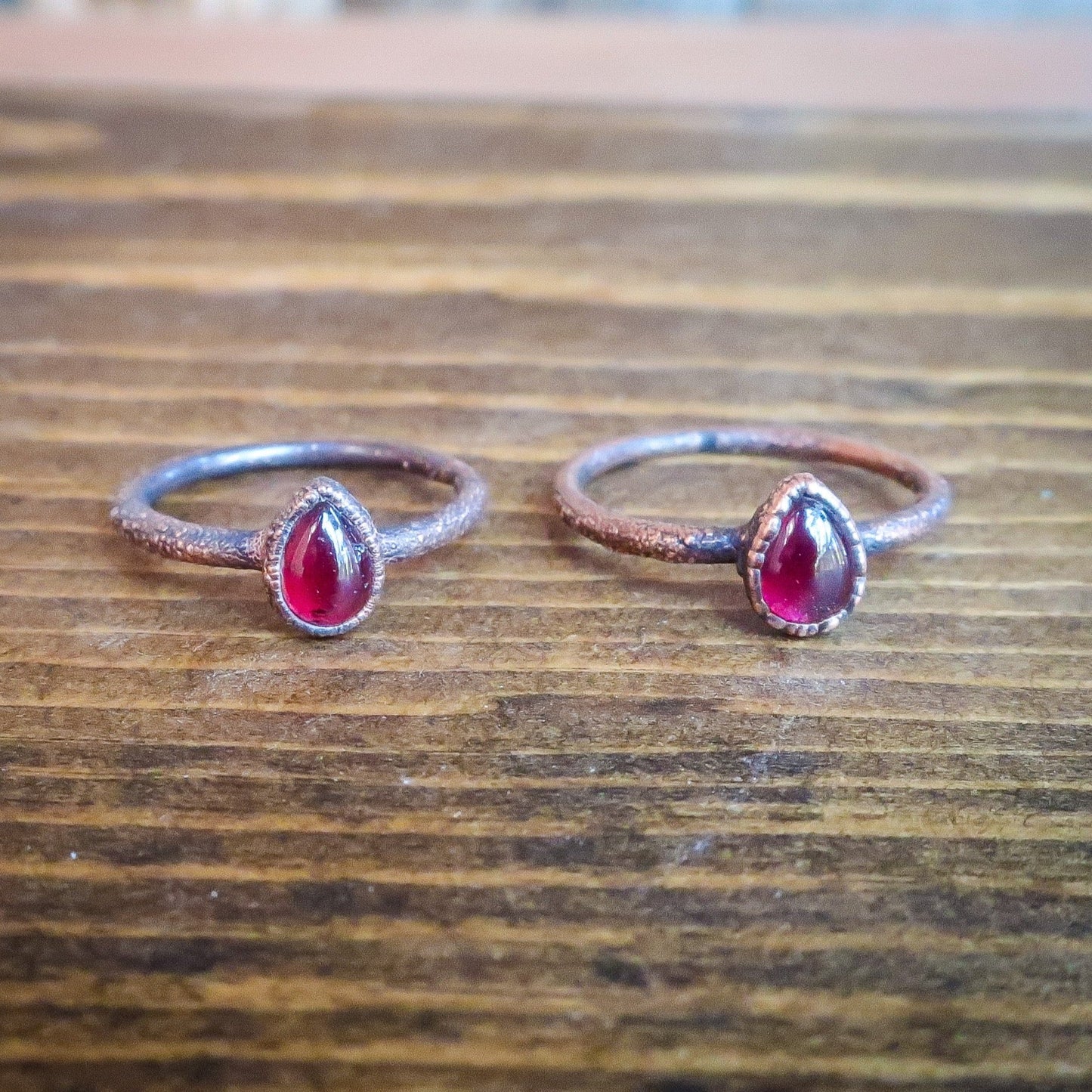 Garnet Teardrop Ring | Copper - Blackbird & Sage