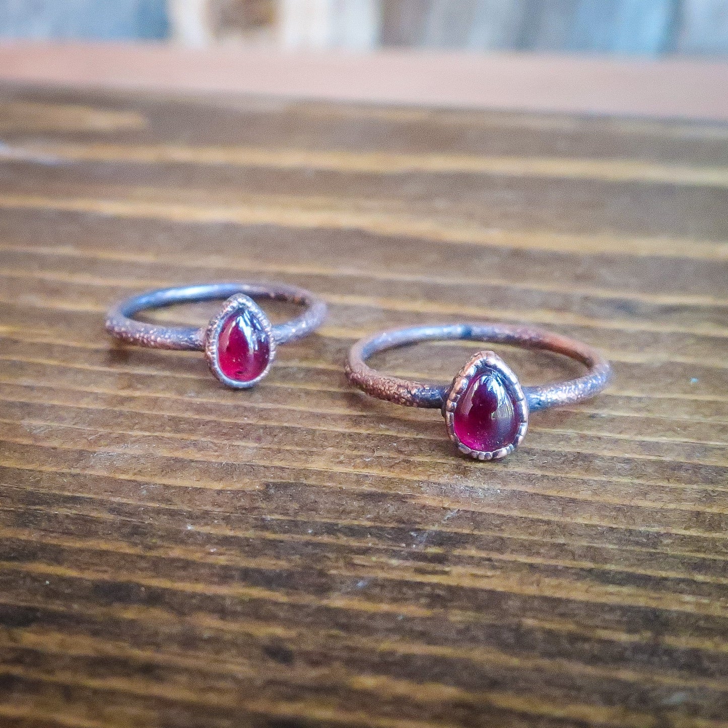 Garnet Teardrop Ring | Copper - Blackbird & Sage