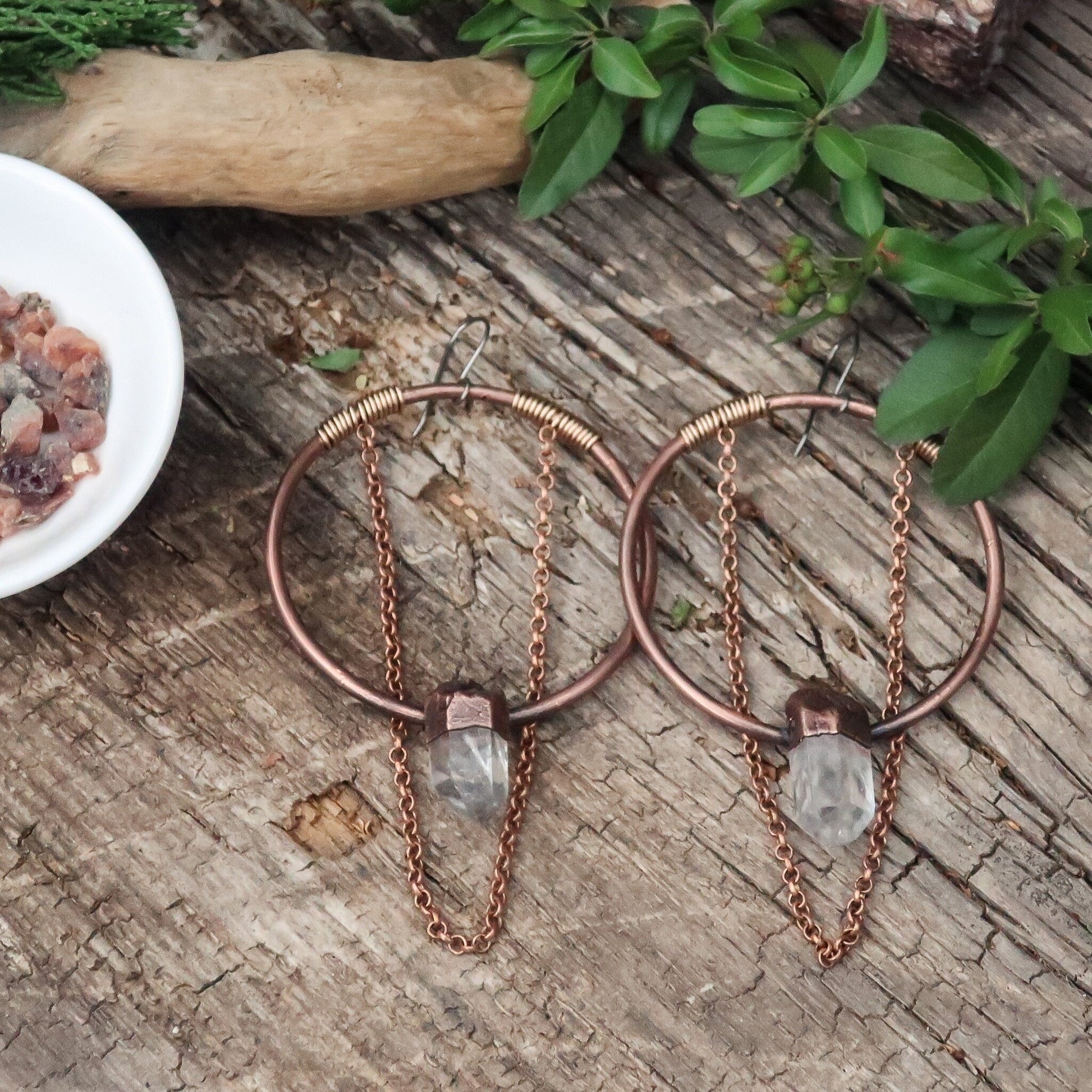 Ultimate Manifester Quartz Statement Earrings | Copper & Bronze