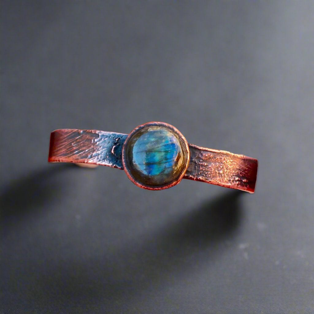 Labradorite Cuff Bracelet | Copper - Blackbird & Sage