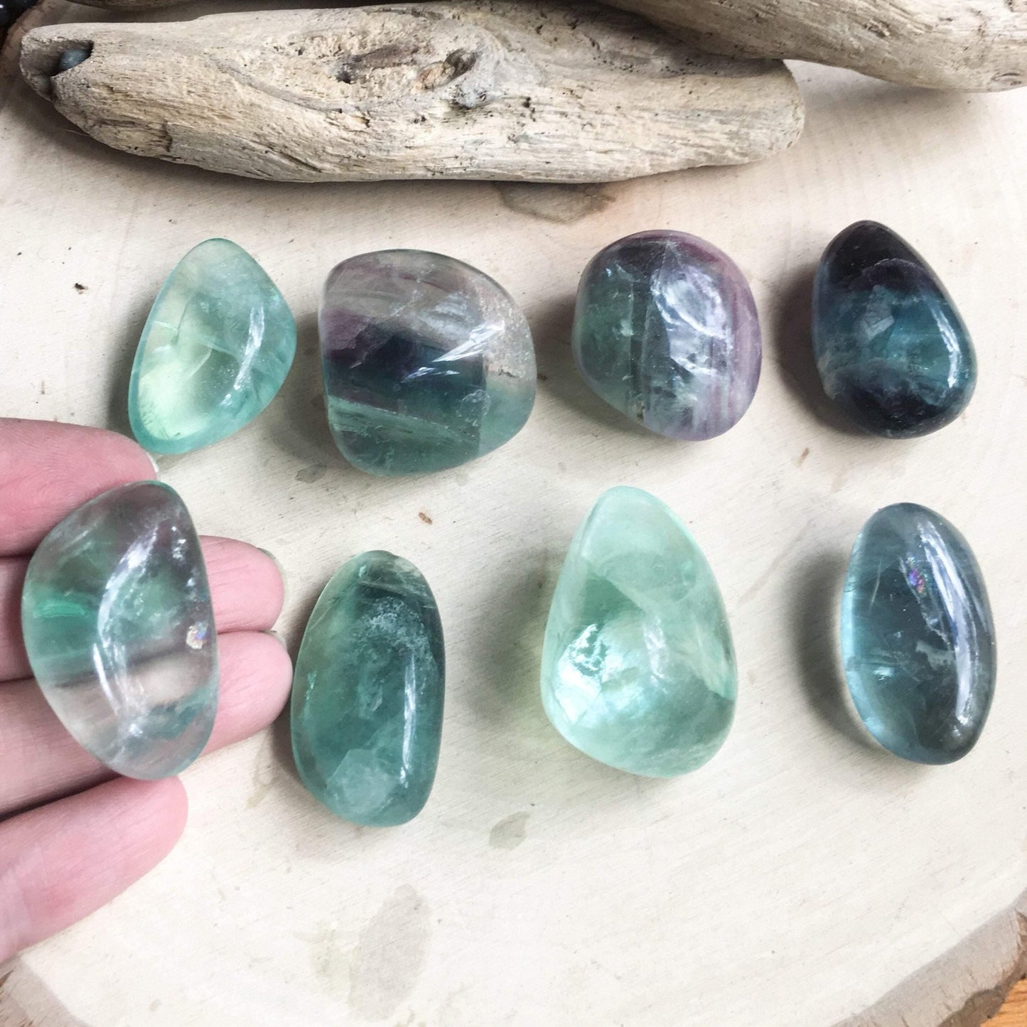 Large Fluorite Tumbled Stone AA Grade - Blackbird & Sage