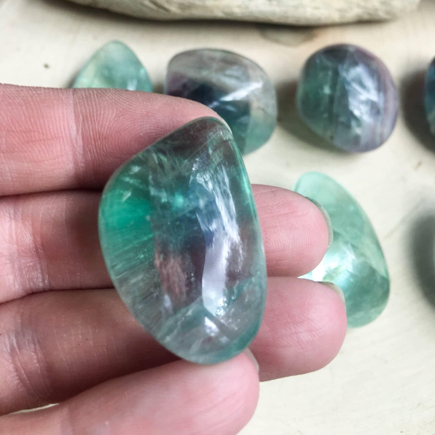 Large Fluorite Tumbled Stone AA Grade - Blackbird & Sage