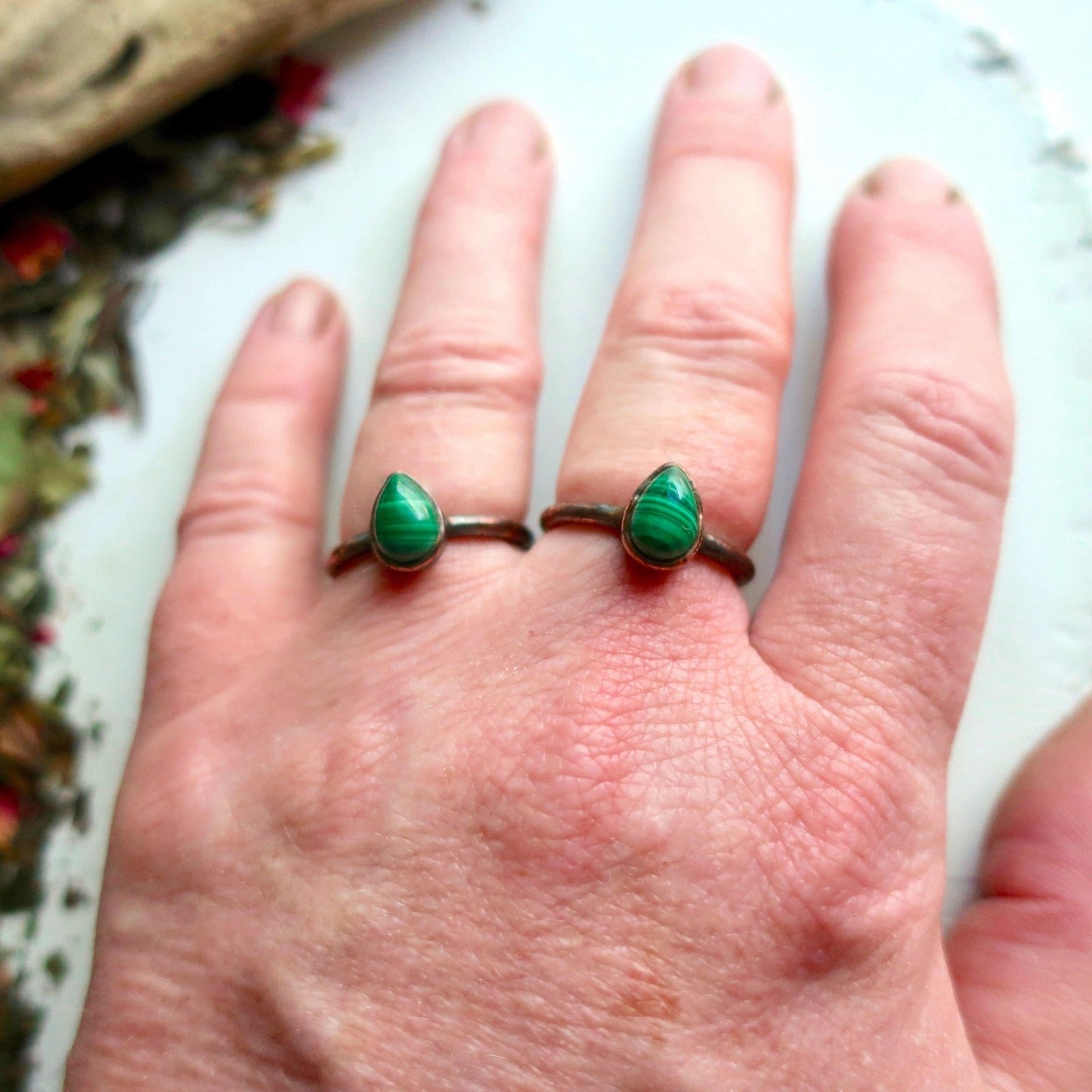 Malachite Ring - Copper - Blackbird & Sage