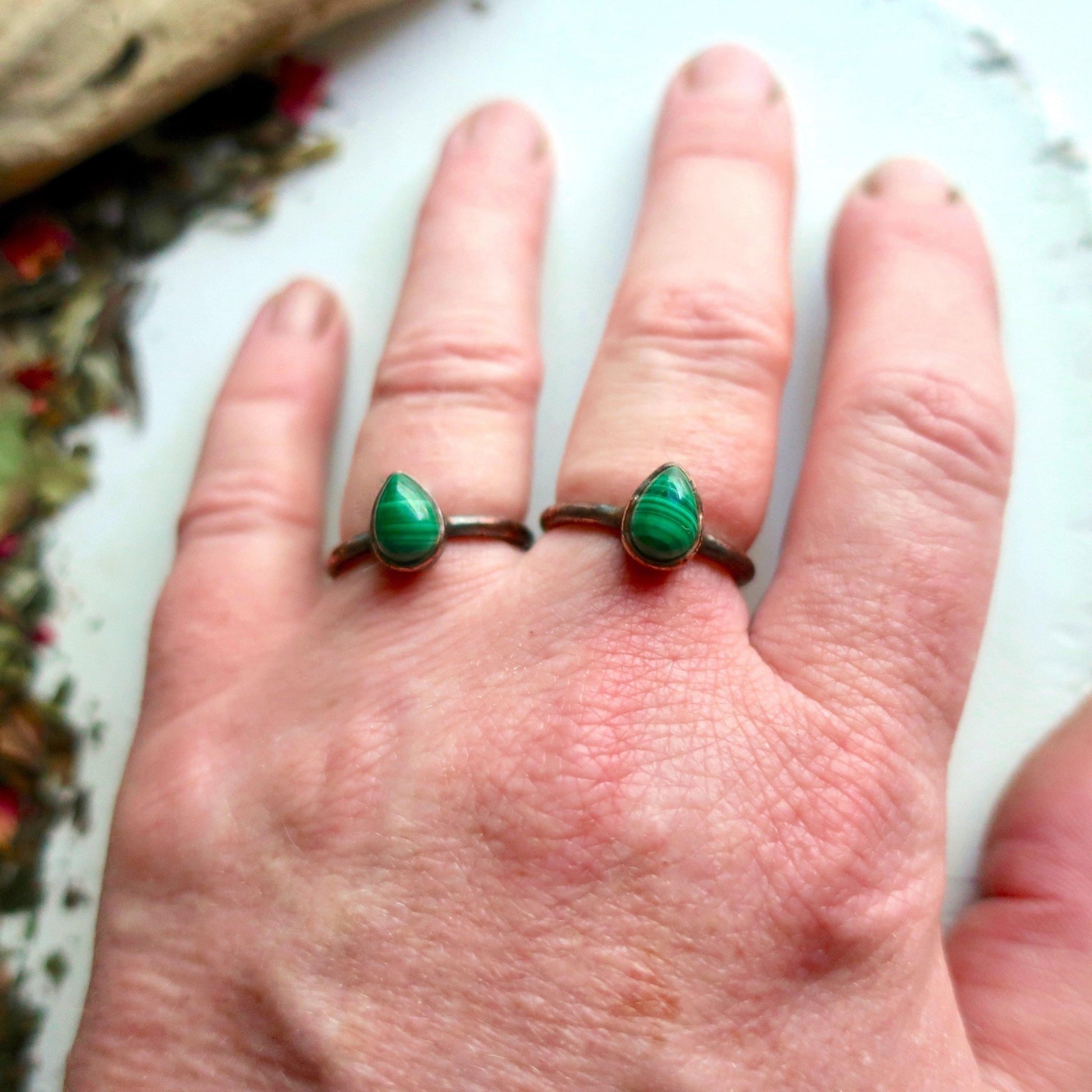 Malachite Ring - Copper - Blackbird & Sage