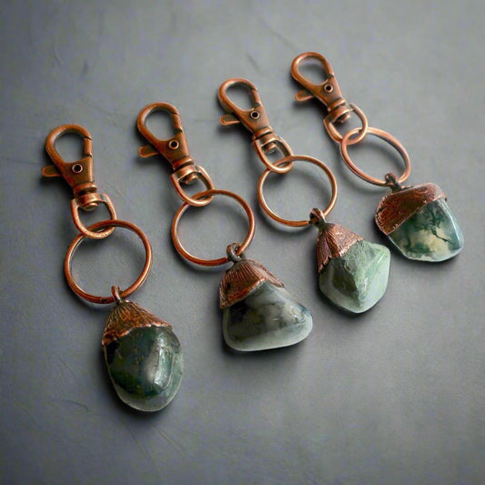 Moss Agate Keychain | Copper - Blackbird & Sage