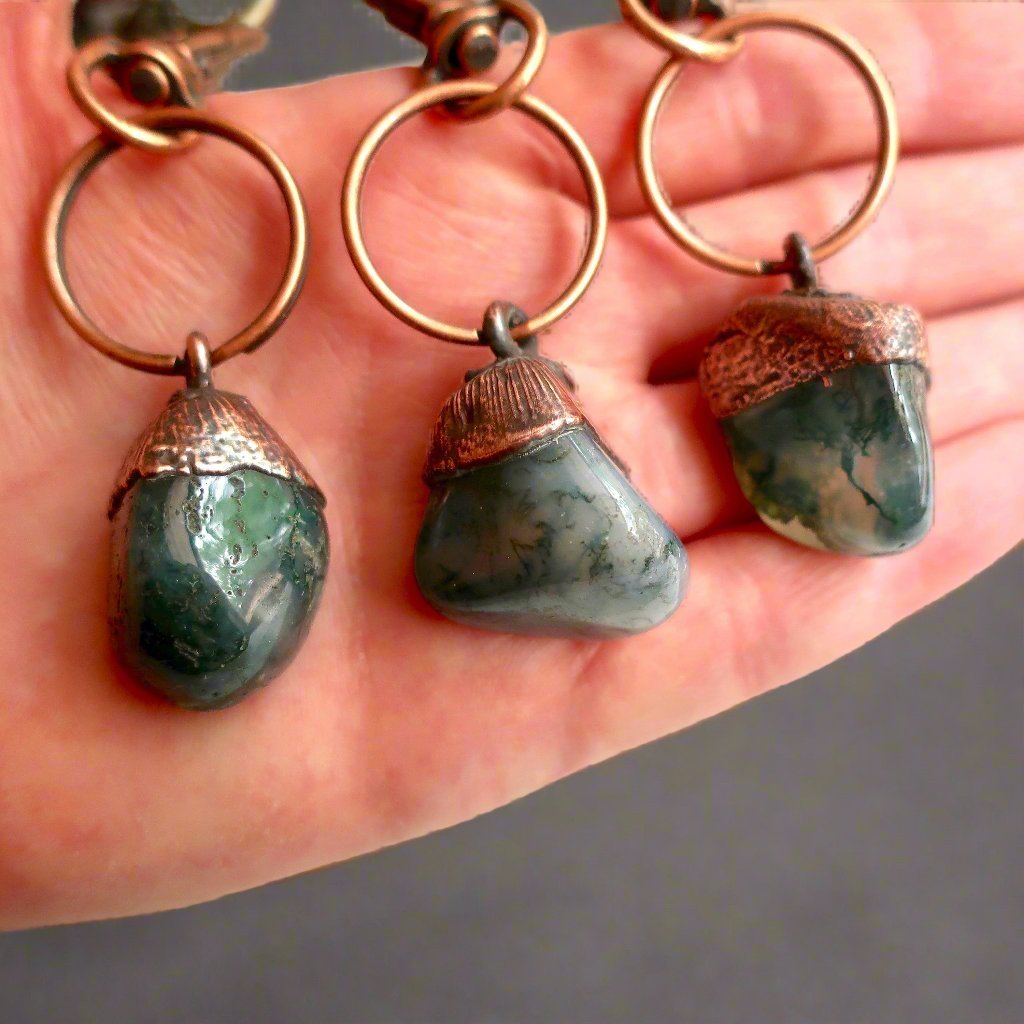 Moss Agate Keychain | Copper - Blackbird & Sage