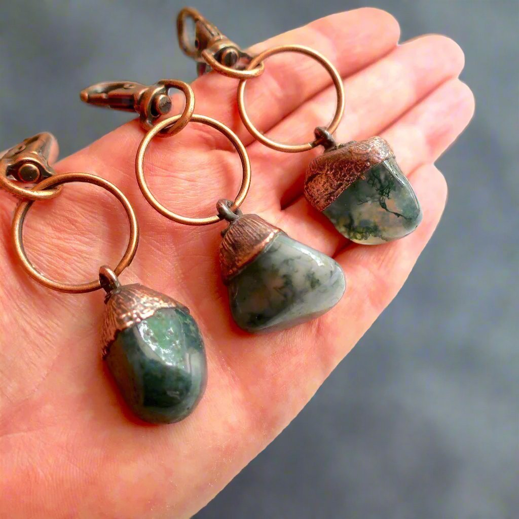 Moss Agate Keychain | Copper - Blackbird & Sage