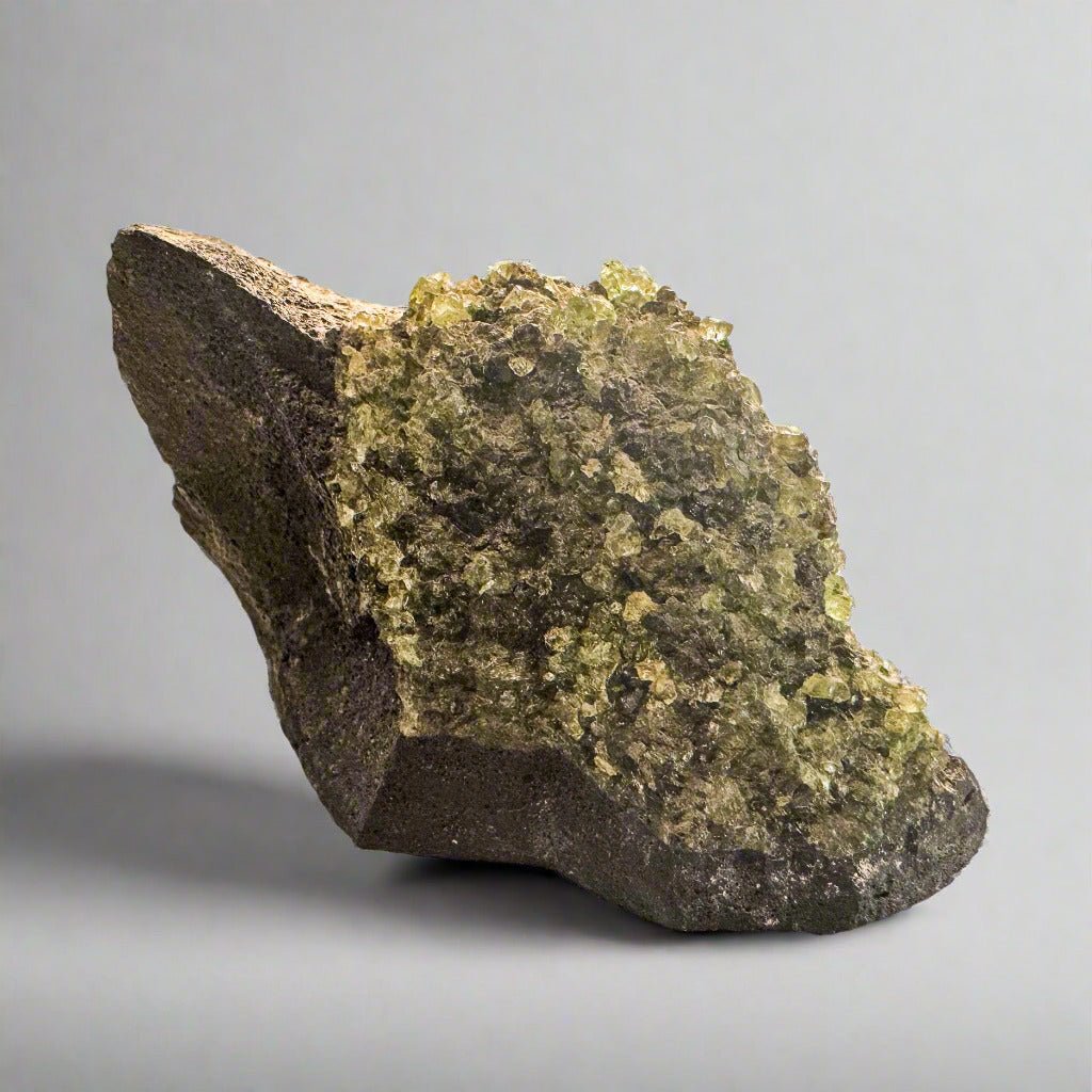 Peridot Quarter Nodule with Lava Rock - Blackbird & Sage