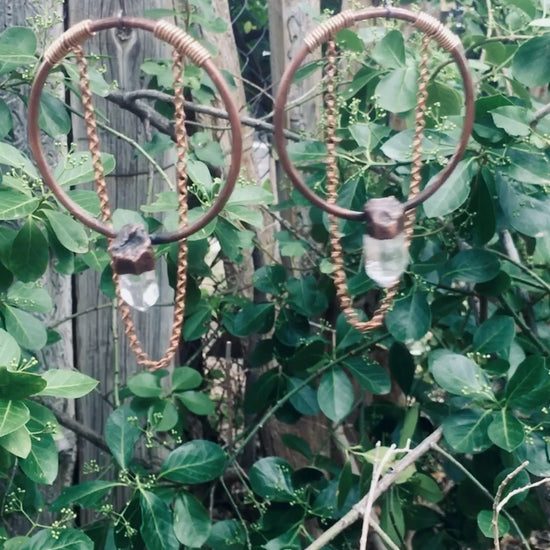 Ultimate Manifester Quartz Statement Earrings  | Copper & Bronze - Blackbird & Sage Studio