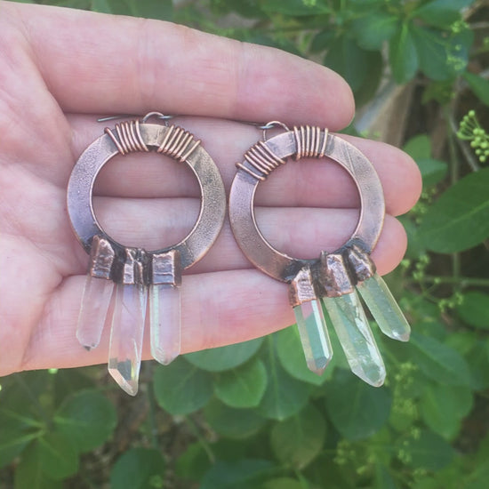 Trinity Quartz Point Earrings | Copper - Blackbird & Sage