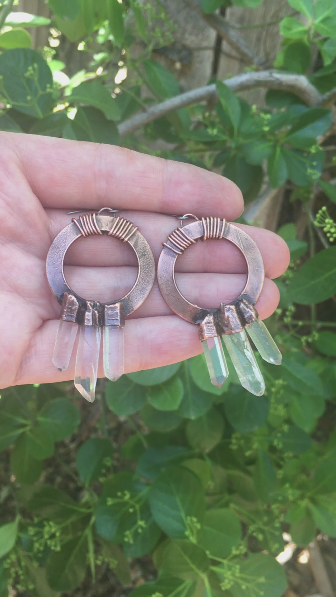 Trinity Quartz Point Earrings | Copper - Blackbird & Sage