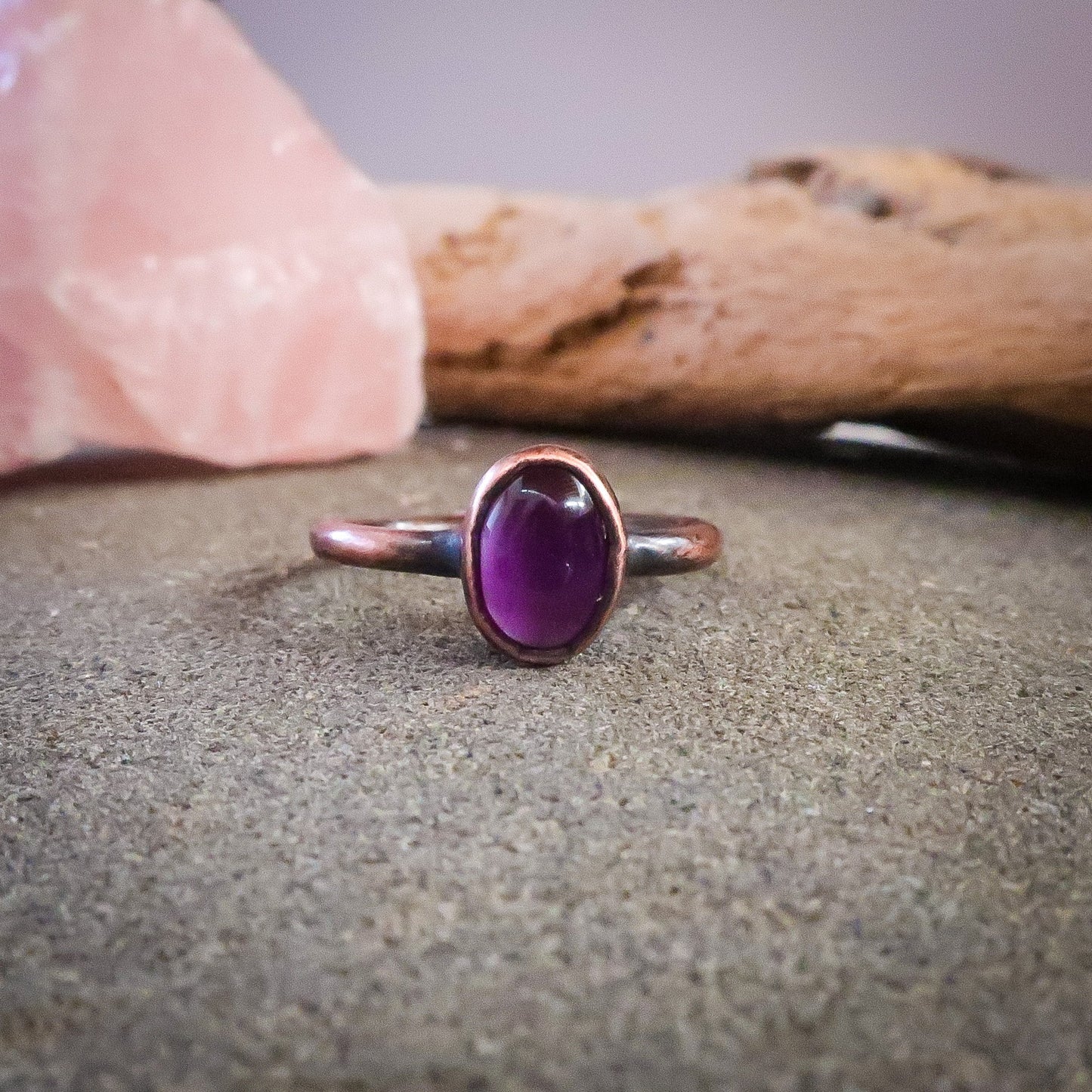 Purple Amethyst Creativity Ring | Copper | Size 4.25, 6 - Blackbird & Sage