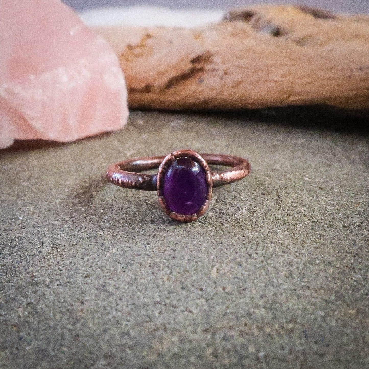 Purple Amethyst Creativity Ring | Copper | Size 4.25, 6 - Blackbird & Sage