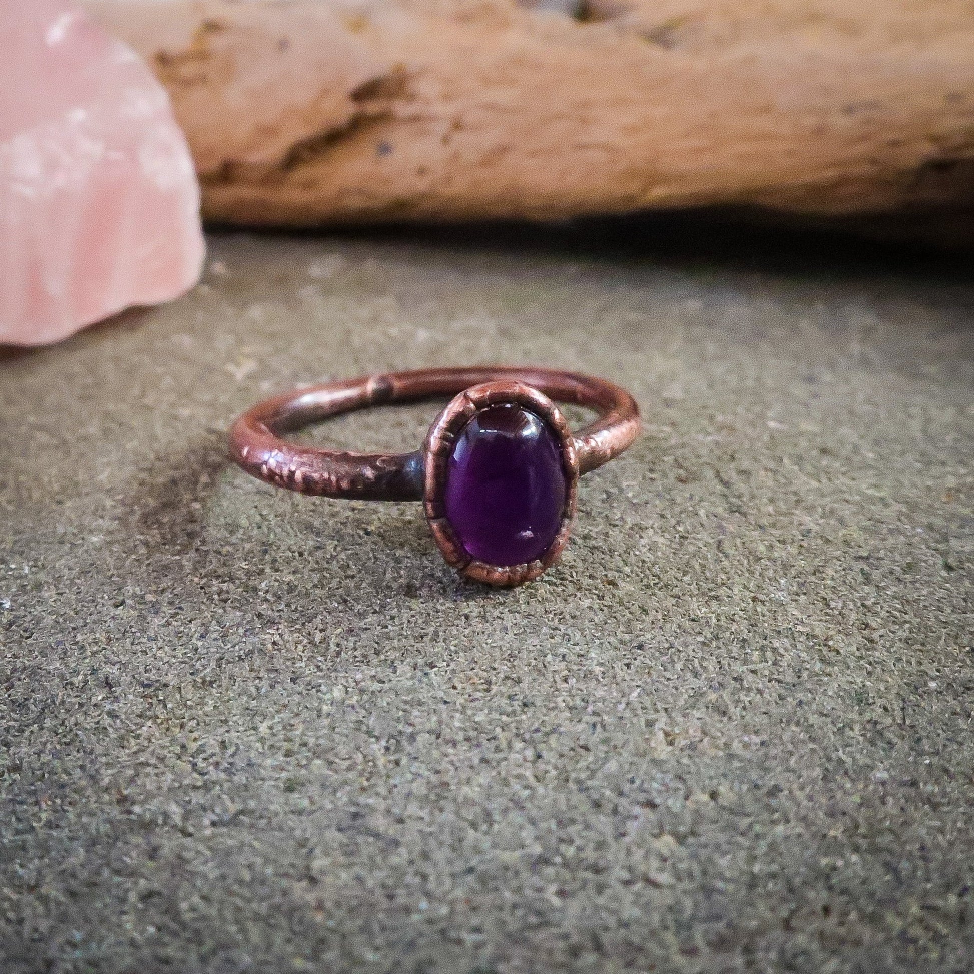 Purple Amethyst Creativity Ring | Copper | Size 4.25, 6 - Blackbird & Sage