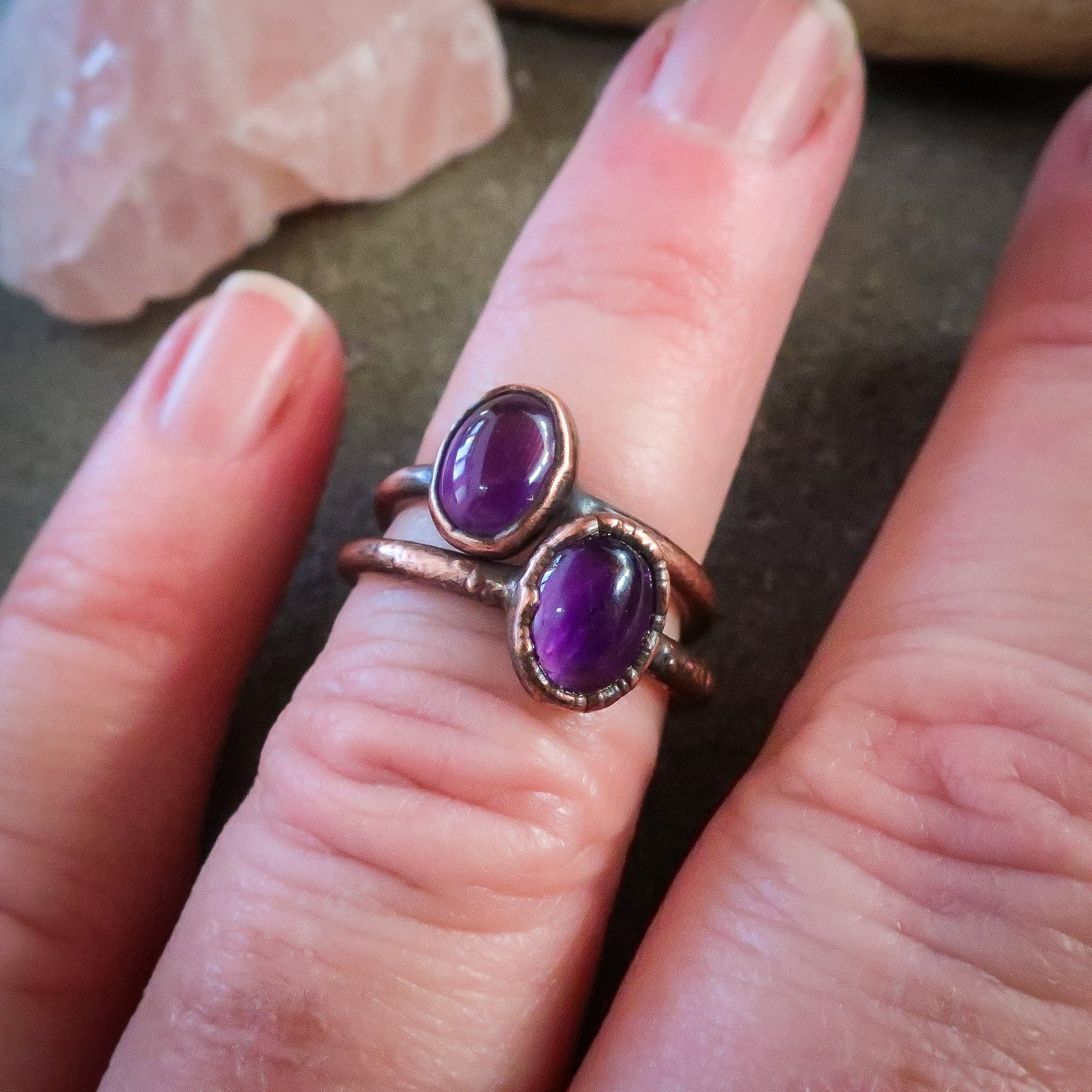 Purple Amethyst Creativity Ring | Copper | Size 4.25, 6 - Blackbird & Sage