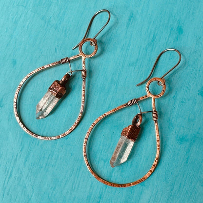 Master Healer Quartz Earrings | Bronze & Copper - Blackbird & Sage