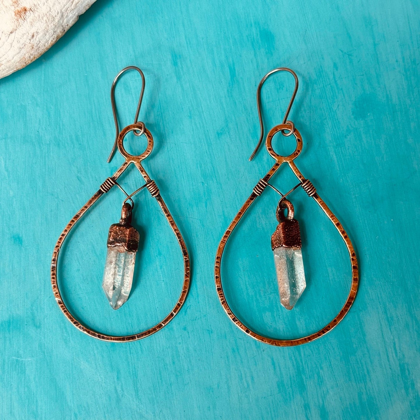 Master Healer Quartz Earrings | Bronze & Copper - Blackbird & Sage