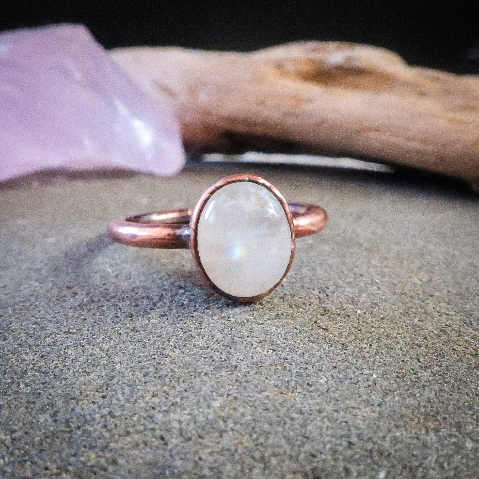 Rainbow Moonstone Ring | Copper | Size 7.5 - Blackbird & Sage